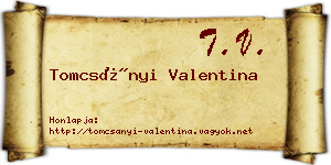 Tomcsányi Valentina névjegykártya